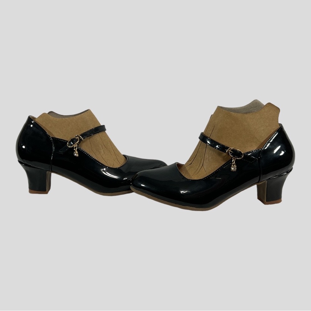Black Patent Mary Jane Heels - Picture 2 of 7